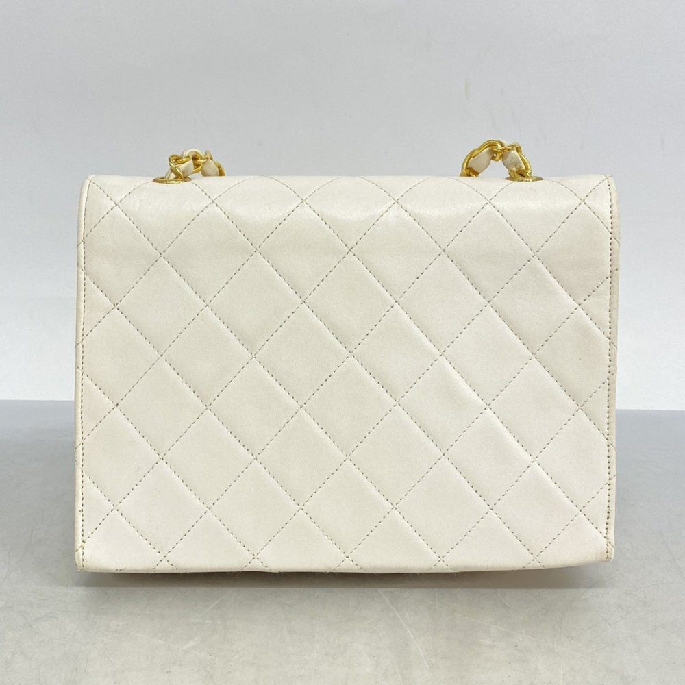 Chanel Shoulder Bag Matelasse Chain Decacoco Lambskin White Women's - Picture 12 of 12